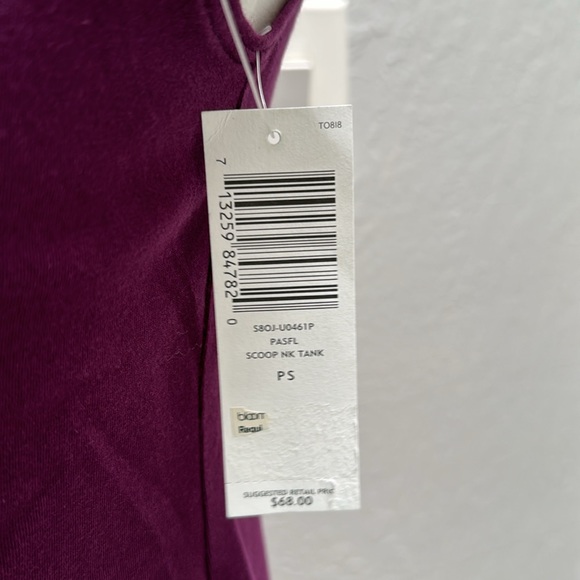 Eileen Fisher Organic Cotton Scoop Neck Tank PS Burgundy Maroon Purple - Picture 13 of 15